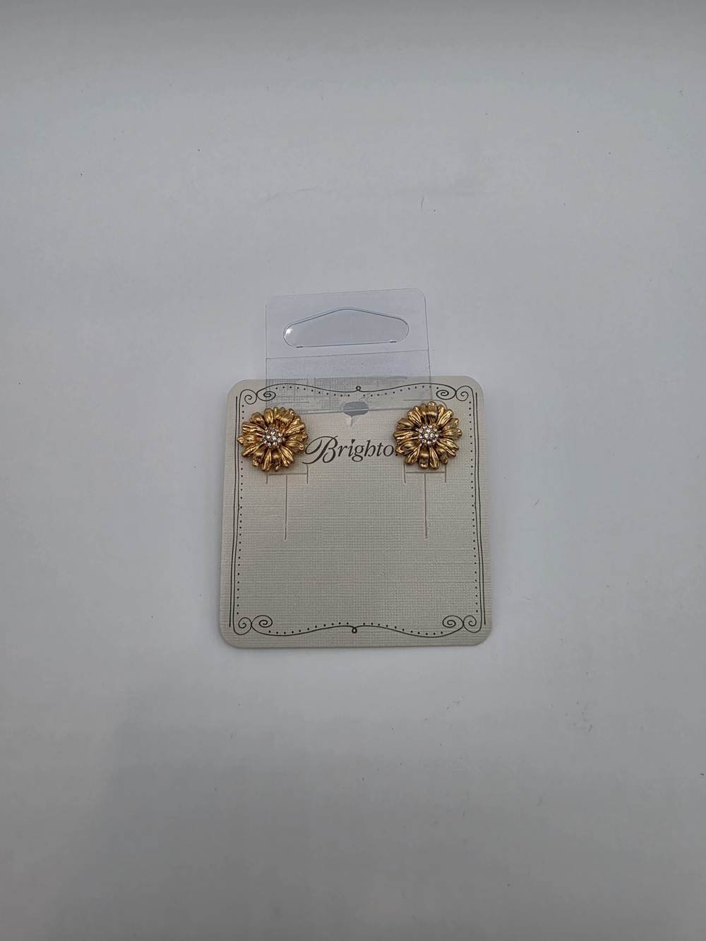 Brighton Daisy Dee Gold Crystal Flower Stud Earrings NWT
